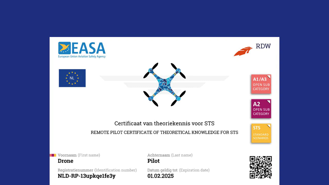 Hensigt karakter Vandre EASA STS theory certificate • Drone Class